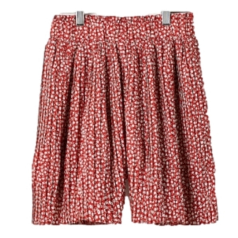 Wishlish Ditsy Floral Pleated Shorts in Rust/Ivory Sz L